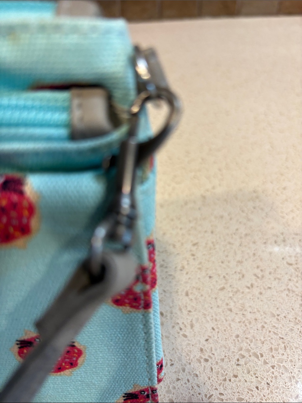 Mint Green Canvas Clutch/Crossbody W/ Kitty Donut Print & Donut socks Both New! - Picture 5 of 10